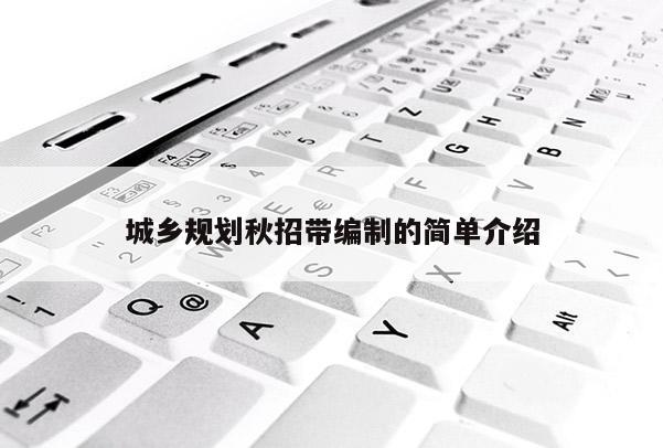 城鄉規劃秋招帶編制的簡單介紹