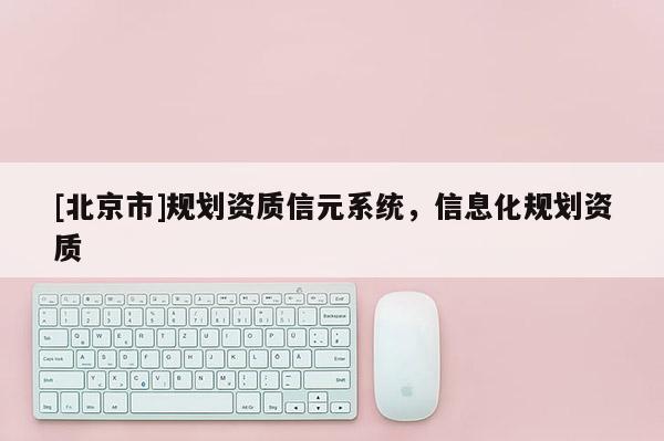 [北京市]規劃資質信元系統，信息化規劃資質